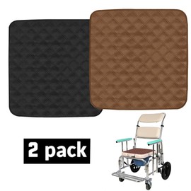 Pilarmuture 2Pcs Reusable Incontinence Chair Pad,Polyester Taffeta Wheelchair Cushion Mat,Washable Absorbent Seat Protector Pads Reusable Pee Pads for Adults Kids Wheelchair,Seat Protector Pad(Black)
