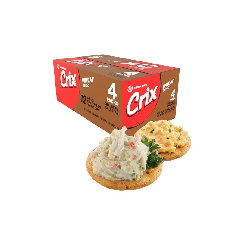 Crix Wheat Crackers – 12 Individually Wrapped Rolls (4 x