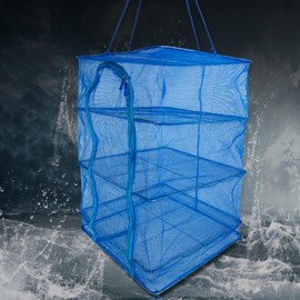 Extra Large 50x50cm Square Mesh 3-Tier Drying Net for Fish, Vegetables & Peppers DD-11668