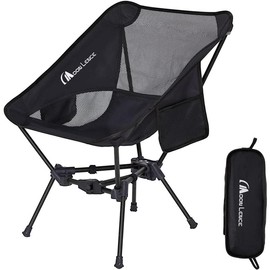 MOON LENCE Portable Camping Chair Backpacking Chair - The 4th Generation Ultralight Folding Chair - Compact, Lightweight Foldable Chairs for Hiking Mountaineering Beach - Color: Black