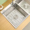 YvonLLZ Roll-Up Dish Drying Rack,14.6"x9.1" Stainless Steel Portable Dish Rack