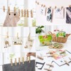 SHATCHI 100pcs 25mm Plain Mini Wooden Craft Pegs Paper Photo