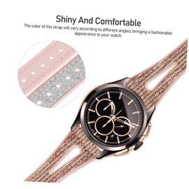 KICHOUSE 2pcs Glitter Watch Straps Replacement Quick-release Bands for Watches Breathable Pu with Buckle Comfortable Fit Suitable for Daily Wear and Style