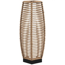Auto On/Off LED Solar Floor Lamp Outdoor Rattan Garden Lantern with ABS Body Decorative Driveway Pathway Light-IP54 RatingTitle: Default Title