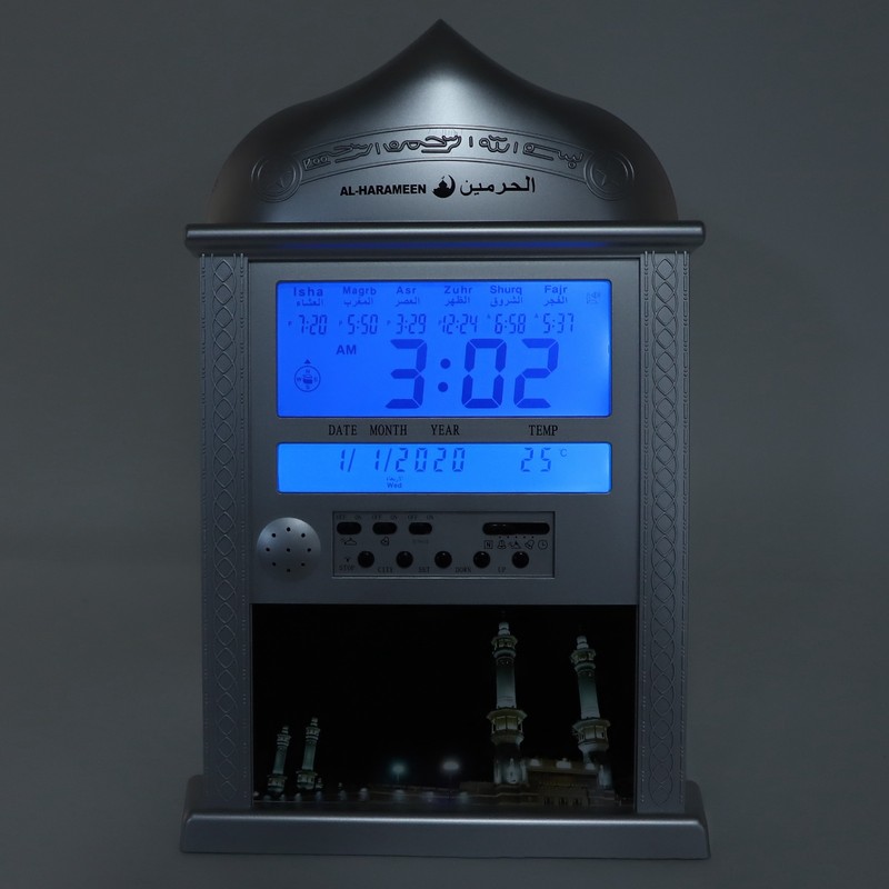 Digital Azan Mosque Prayer Clock Calendar Alarm Clock Multifunction Muslim