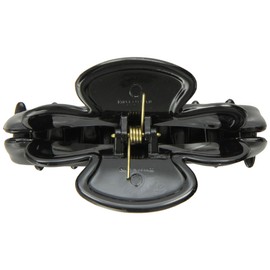 Caravan Large Rounded Teeth Cats Eyes Opening Hair Claw Black