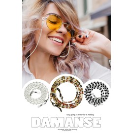 Damanse Eyeglass Chain,8 Pcs Eye Glasses Strap Holders around Neck For Women Stylish,Beaded Glasses Chain Sunglasses Mask Necklace Lanyard