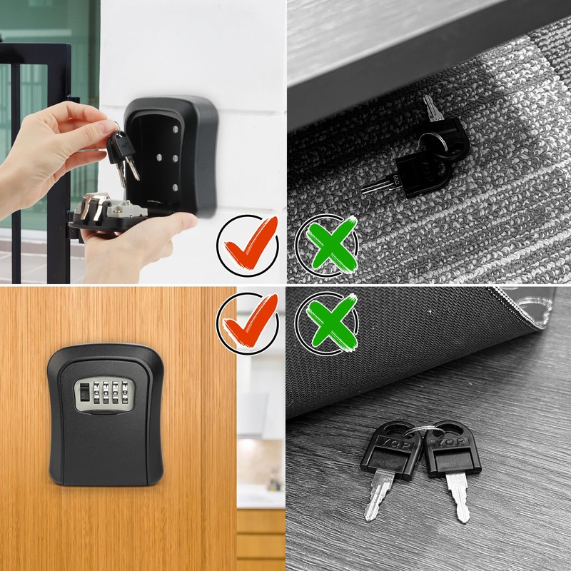 UKOFEW Waterproof and rustproof key box, key box with 4-digit