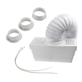 Universal Set Tumble Dryer Capacitor for Many Exhaust Tumble Dryers Condenser Box Metal Duct 3x Connection Adaptors Fixing Clamps