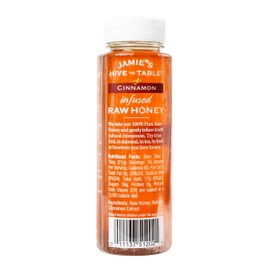 Jamie's Hive to Table, 100% Unfiltered Local & Pure Raw Honey with Infused Flavors 12 oz - (Cinnamon)