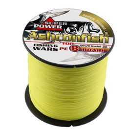 Ashconfish Braided Fishing Line- 8 Strands Super Strong PE Fishing Wire Heavy Tensile for Saltwater & Freshwater Fishing -Abrasion Resistant - Zero Stretch- 300M/328Yards 30LB Yellow