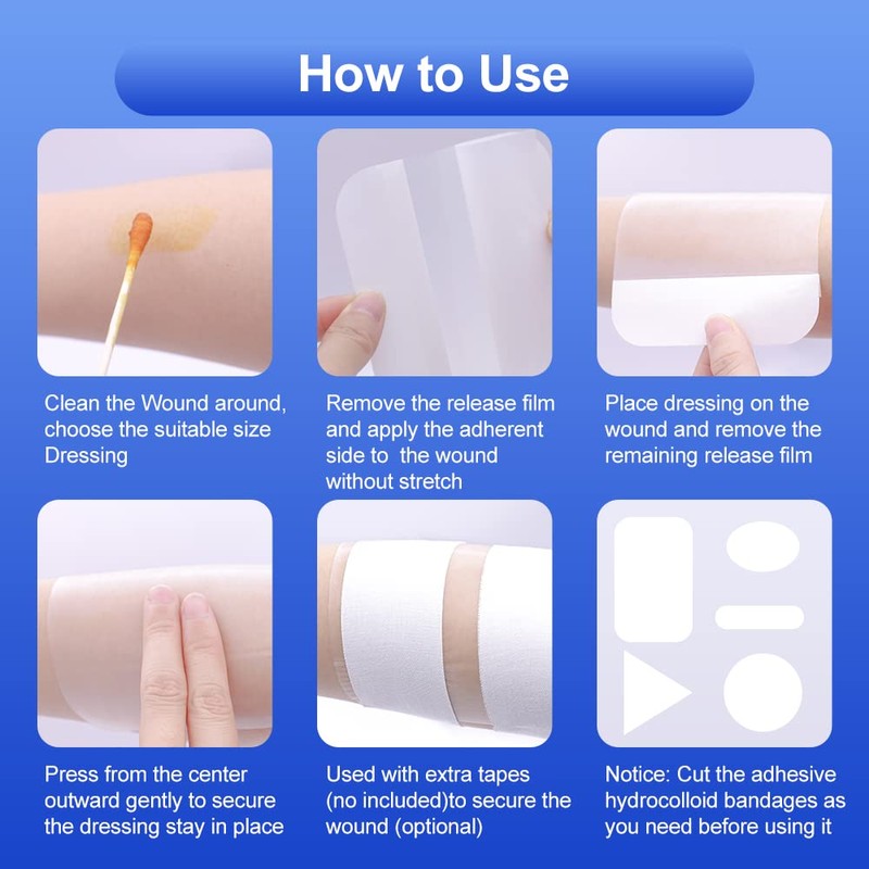 Niceful 20 Packs Hydrocolloid Bandages 2x4 in, HSA FSA Eligible,