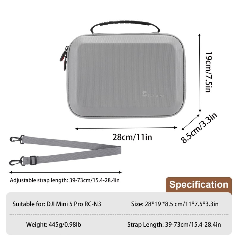 SKYREAT Mini 5 Pro Bag, Portable PU Leather Storage Bag,