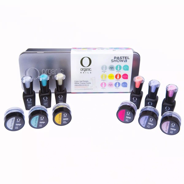Organic Nails Coleccion Pastel Show 1 Color Gel Y Glitter Organic Nails