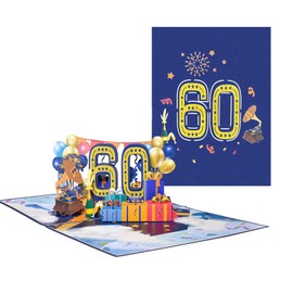 Geburtstagskarte, Pop-Up-Geburtstagskarten, Jubiläumskarte, 3D-Pop-Up-Geburtstagskarten für Frauen, Männer, Mutter, Vater, Oma, Opa, Kinder, Freunde (Marineblau, 60)