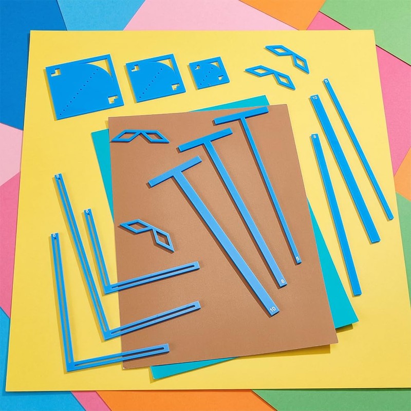 UNICRAFTALE 16Pcs Blue Book Binding Package Acrylic Bookbinding Templates Blue