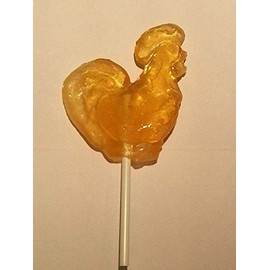 Imported Hard Caramel Candy Rooster on a Stick "Petushok Lollipops" (Pack of 10)