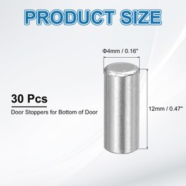 PATIKIL Metal Dowel Pins 4x12 Mm, 30 Pcs 304 Stainless Steel Shelf Support Peg Fasten Elements for Bookshelf Shelves Cabinet Closet Fixing Component Position, Silver