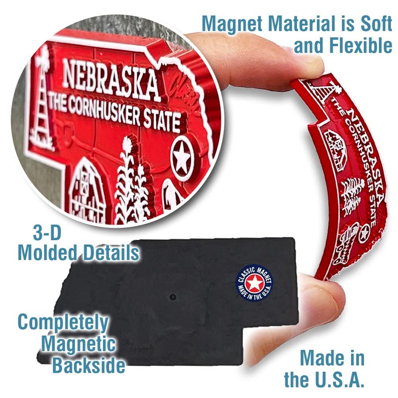 Nebraska Small State Magnet by Classic Magnets, 2.4" x 1.2",