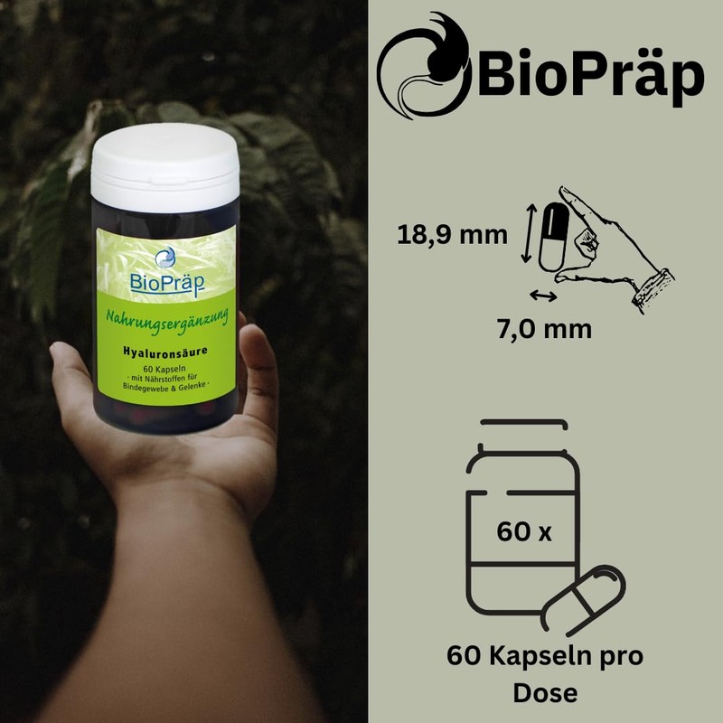 BioPräp Hyaluronic Acid Capsules with MSM | 60 Cellulose Capsules
