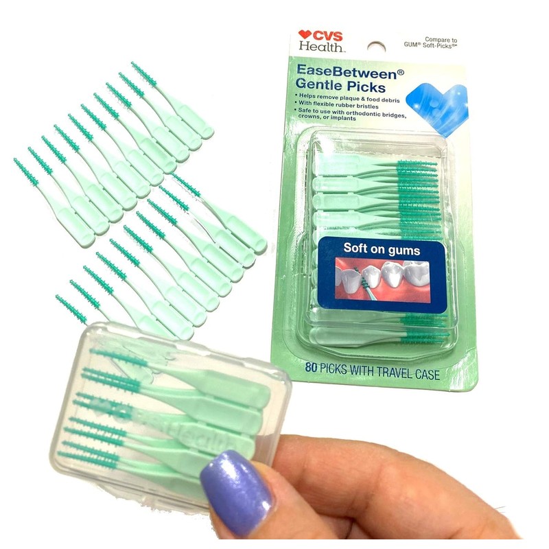 ALAZCO 160pcs Premium Soft Bristle EaseBetween Gentle Picks Flexible Rubber