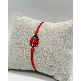 Elephant Ladybug  Red String Adjustable Bracelet Silver Plated Pack of 12