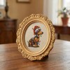 Christmas Dog Dachshund Santa Small Hat Round Picture Frame Home
