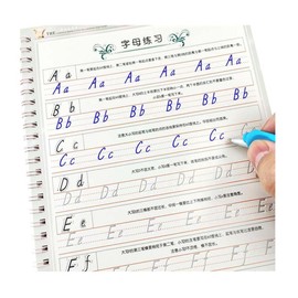 Italic English Practice Copybook, 3D Groove Practice English Calligraphy Copybook Handwriting Practice Book, Letters and Words