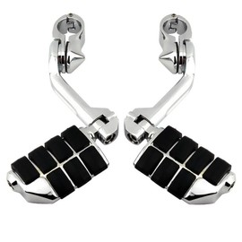 Motorcycle 1.25" Highway Footpegs,Long Angled Adjustable Highway Pegs w/Mounts for Harley Touring Street Glide Electra Glide Road King Softail CVO Dyna Trike VRSC Sportster w/1-1/4" Engine Guard