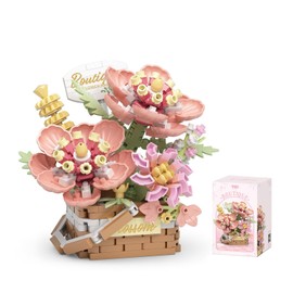 MMSZHL Bloques de Construcción de Ramo de Flores, 524 Pcs Bloques de Construcción de Flores Artificiales, Juego de Ramo de Flores DIY, Bloques de Construcción Flores Artificiales Decoracion