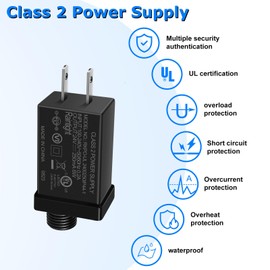 24V 6W 0.25A Class 2 Power Supply 2 Pack, AC to DC Low Voltage Transformer, IP44 Inflatable Power Adapter for LED Strip Lights, Christmas Decor Light, Indoor/Outdoor Use, UL Listed