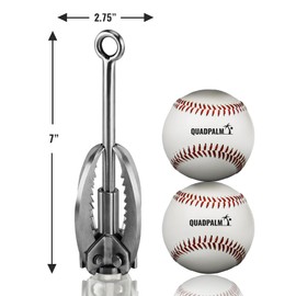 QUADPALM Grappling Hook with 10m Rope – Multifunctional Grapple Hook - 2 Locking carabiners - 4 Stainless Steel Folding Claws - Heavy Duty - Outdoor Camping Hiking Climbing Equipment (Black Rope)