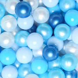 GOGOSO Ball Pits Balls Toddlers 50 100 200 500 Plastics Shape Ball Non-Phthalate Non-BPA Non-Toxic 2.2-Inch Crush Proof Play Balls,Pearl Blue Colors, 50 Balls