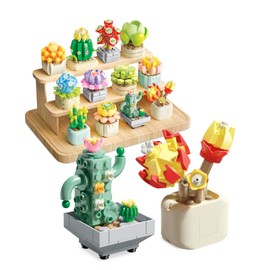 Feelo STEM Succulents Plants Building Set Mini Bricks Bonsai Model Christmas Brithday Gifts for Kids, Boys Girls Gift(2 Set)