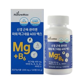 네이처맥스 신경 근육 관리엔 파워 마그네슘 400 맥스 영양제 120정 Naturemax Neuro Muscle Care Power Magnesium 400 Max Supplement 120 Tablets