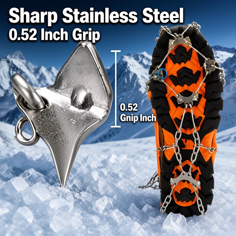 Winter Ice Crampons for Hiking and Walking – 8-Tooth Stainless