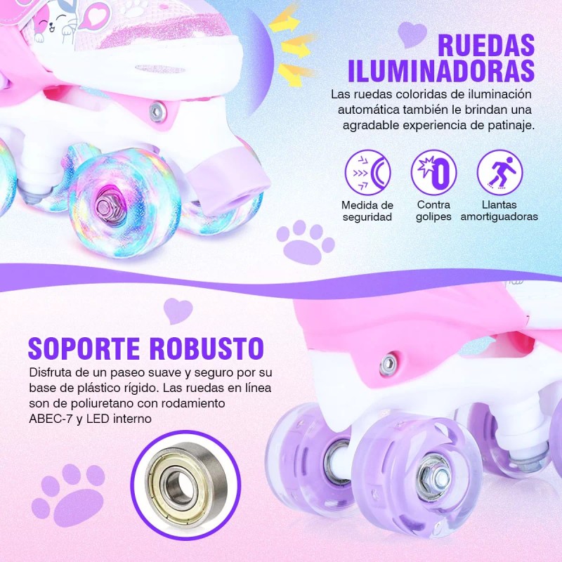 Trixter Patines De 4 Ruedas Ajustable Niño Niña Con Kit