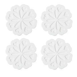 Set of 4 Silicone Trivet Mat - Hot Pot Holder Hot Pads for Table & Countertop - Trivet for Hot Dishes - Non-Slip & Heat Resistant Modern Kitchen Hot Pads for Pots & Pans, White