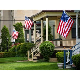 ALLIED FLAG American Flag and Pole Set - 3x5 US Flag and 5' Spinning Flag Pole, Durable for Outdoors - Made in USA