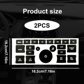 2Pcs Radio Dash Button Repair Kit Decal Stickers-Compatible with Denali Acadia Tahoe Silverado Escalade Buick Enclave-Decal Replacement Fits Select 07-14 GM Vehicles - Car SUV Van Truck Accessories