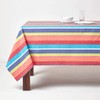 HOMESCAPES Multi Stripe Cotton Tablecloth 4 to 6 Seater Rectangular