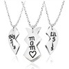 3pcs Stainless Steel Mother Daughter Pendant Necklace - Mom Big
