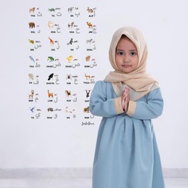 Arabic Alphabet Stickers - Transparent Islamic Decoration - 27in - Arabic Alphabet for Kids - Arabic Room Decor - Ramadan Decor - Jamila Decor Sticker