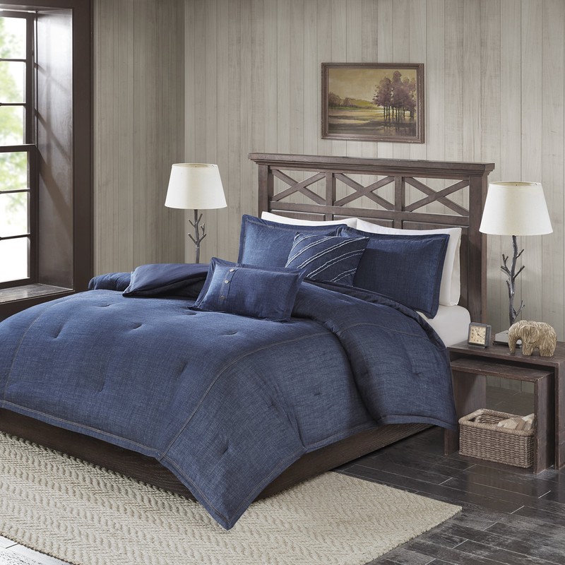 Woolrich Perry Oversized Denim Comforter Set Blue Full
