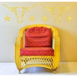 Texas Longhorn Stencil, 12 x 6.5 inch - Cow Bull Skull Farm Animal
