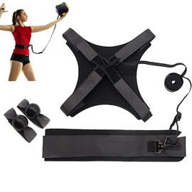 ZARSIO Volleyball Training Equipment Aid Elastic Volleyball Resistance Belt Set Solo Volleyball Trainer Kit Aid Improves Serving, Arm Swing Mechanics and Spiking Power