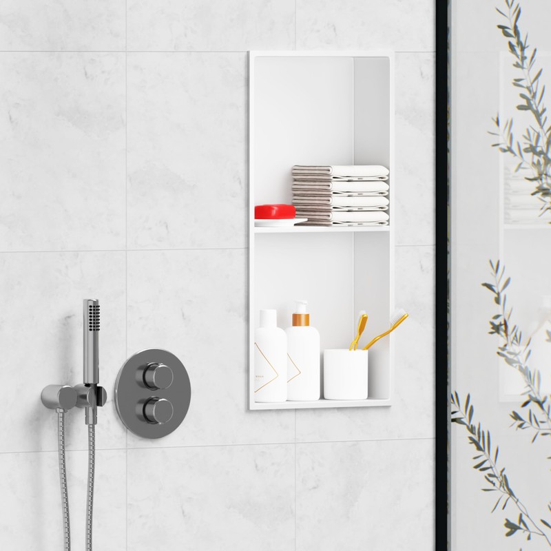 BATHLAVISH Stainless Steel Shower Niche 24" X 12" No Tile