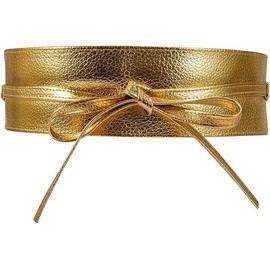 Women's belt, waist belt, tie belt, wide wrap belt, tie belt, obi belt for women, dresses, Greek goddess decorative belt, faux leather PU corset, cinch tie, wide waist band, retro, gold