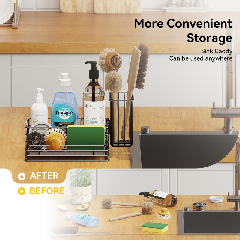 Yofidra Kitchen Sink Caddy: Sink Sponge with Instant Drying Stone,