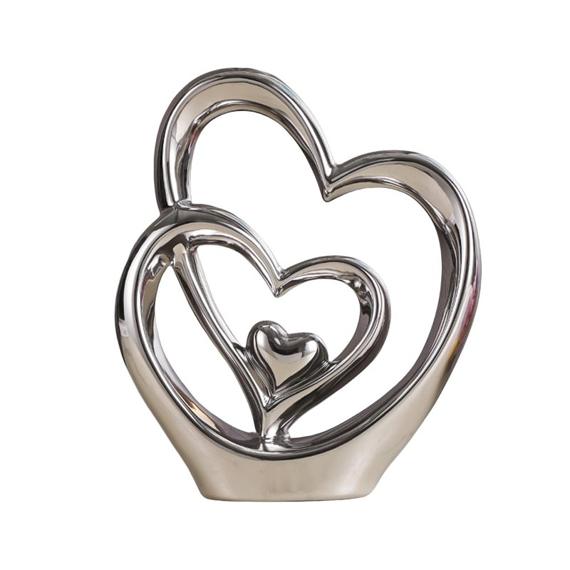Double Heart Ornament,Double Heart Ceramic Statue,Home Decoration sculpture,Creative Home Modern